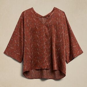 Silky V neck Blouse